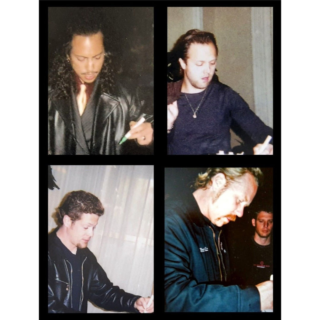 Vintage signed Lars Ulrich, Kirk Hammett, Jason Newst, James Hetfield, Metallica Fender Stratocaster electric guitar signed with proof