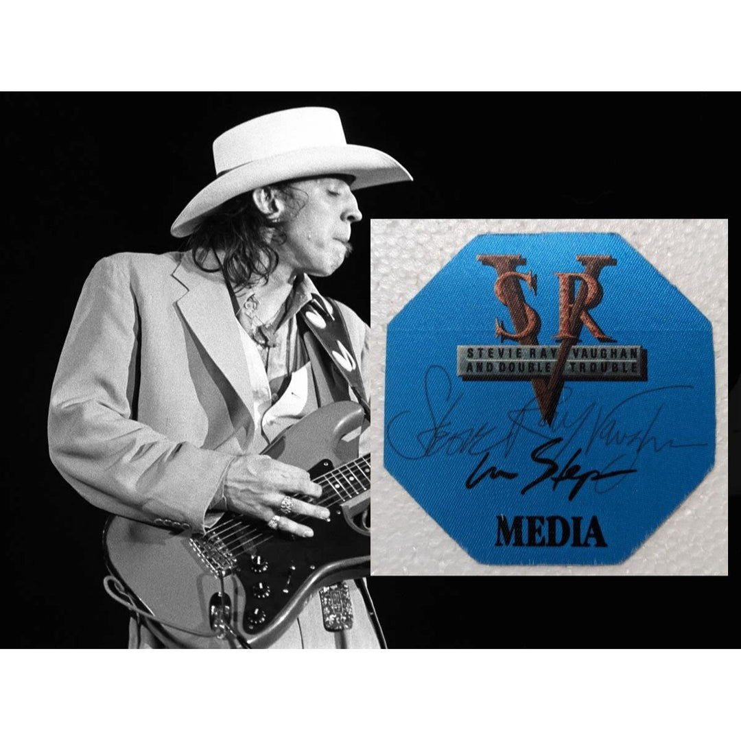 Stevie Ray Vaughan original tour pass signed