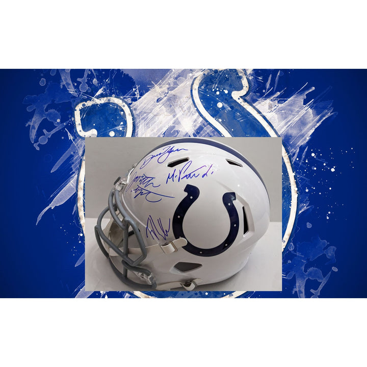 Jonathan Taylor, Daniel Jones, Ty Warren, Michael Pittman Jr. Indianapolis Colts 2025 Riddell speed full size helmet signed with proof
