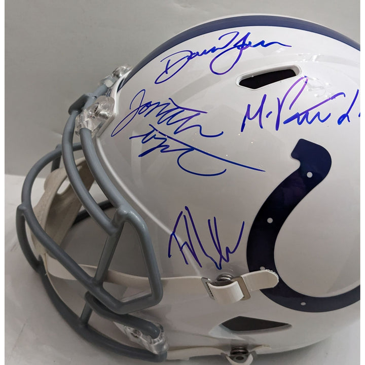Jonathan Taylor, Daniel Jones, Ty Warren, Michael Pittman Jr. Indianapolis Colts 2025 Riddell speed full size helmet signed with proof