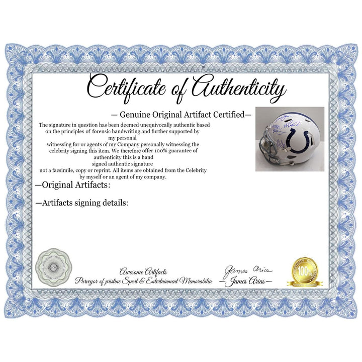 Jonathan Taylor, Daniel Jones, Ty Warren, Michael Pittman Jr. Indianapolis Colts 2025 Riddell speed full size helmet signed with proof