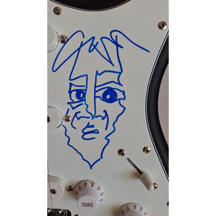 Dave Mathews signed with sketch extremely unique, Fender Stratocaster electric guitar with proof
