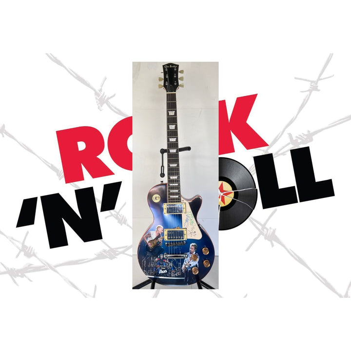 The Police Gordon Sumner "Sting" Stewart Copeland & Andy Summers ONE OF A KIND Les Paul signed with proof