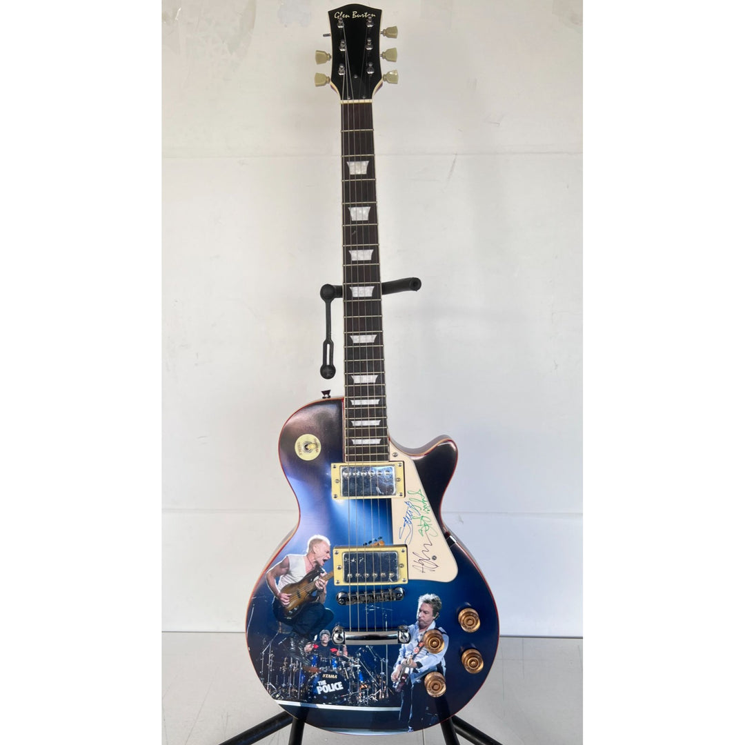 The Police Gordon Sumner "Sting" Stewart Copeland & Andy Summers ONE OF A KIND Les Paul signed with proof