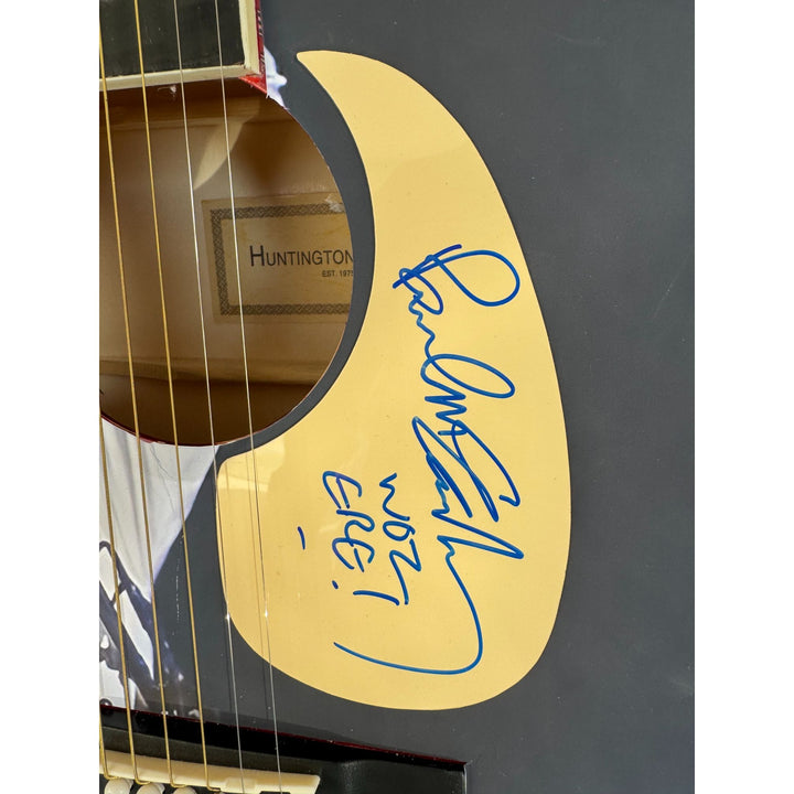 Paul McCartney full size one of a kind acoustic guitar signed with proof.