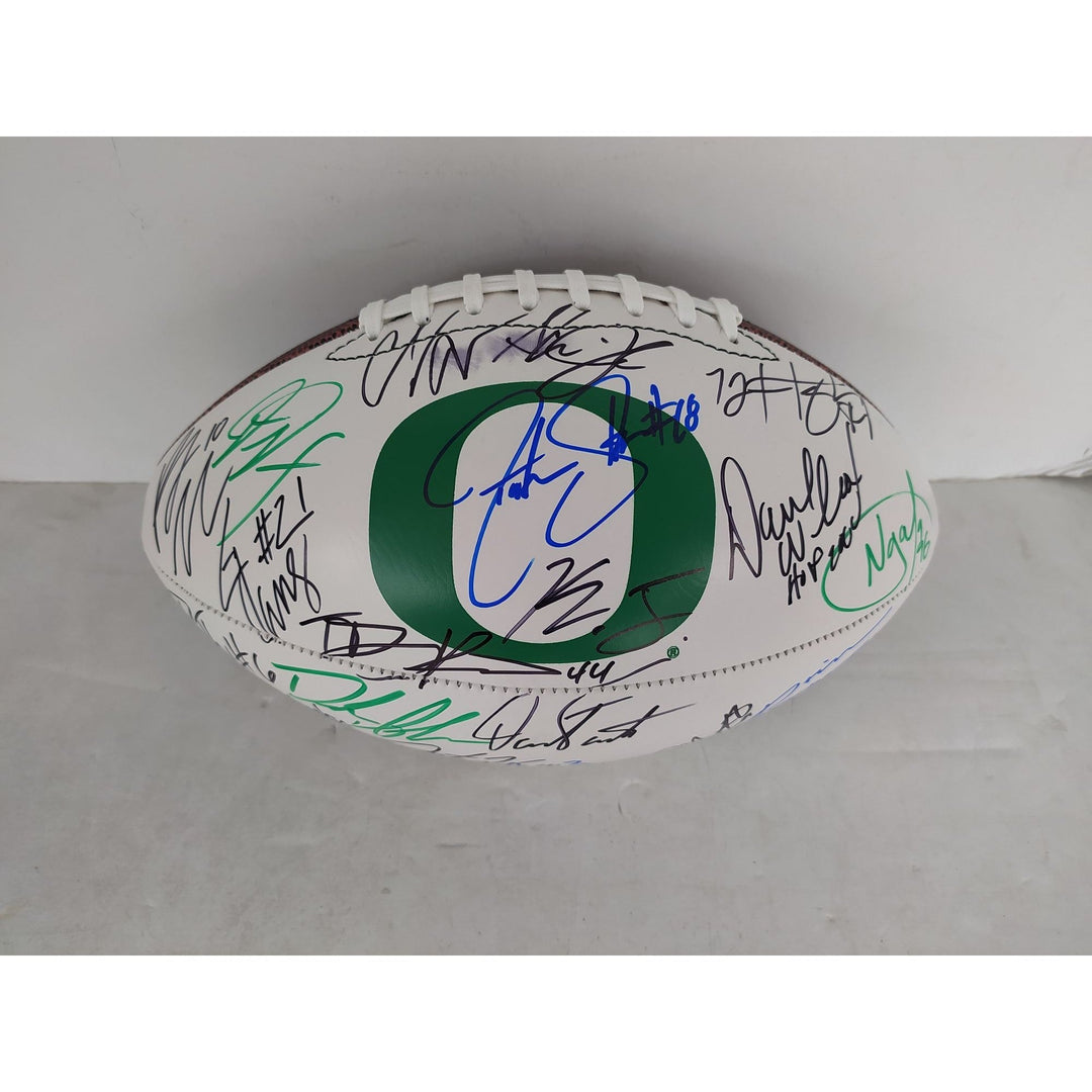 Oregon Ducks Dan Fouts Justin Herbert Bo Nix 20 plus all-time greats football signed with proof Awesome Artifacts