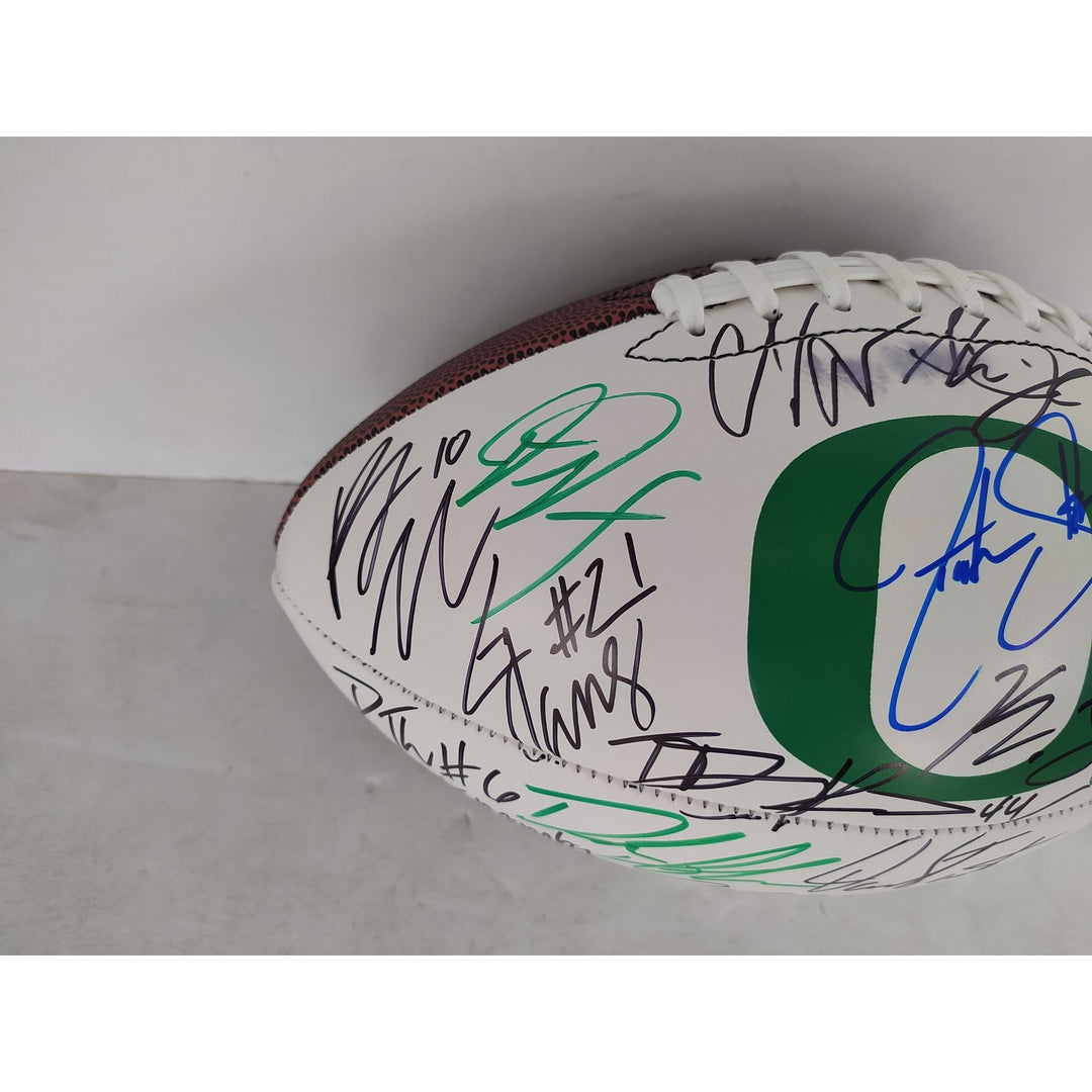 Oregon Ducks Dan Fouts Justin Herbert Bo Nix 20 plus all-time greats football signed with proof Awesome Artifacts