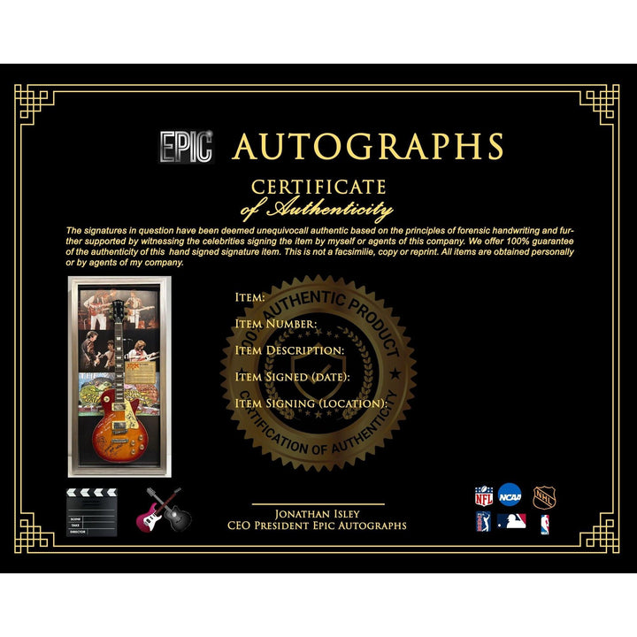 Yardbirds Jeff Beck Jimmy Page & Eric Clapton full size vintage les paul guitar signed with proof & museum quality frame