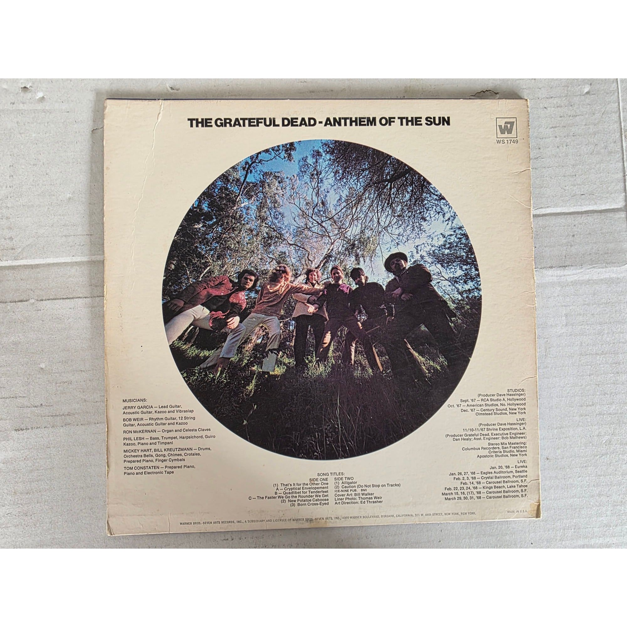 The Grateful Dead ''Anthem of the Sun'' LP signed with proof