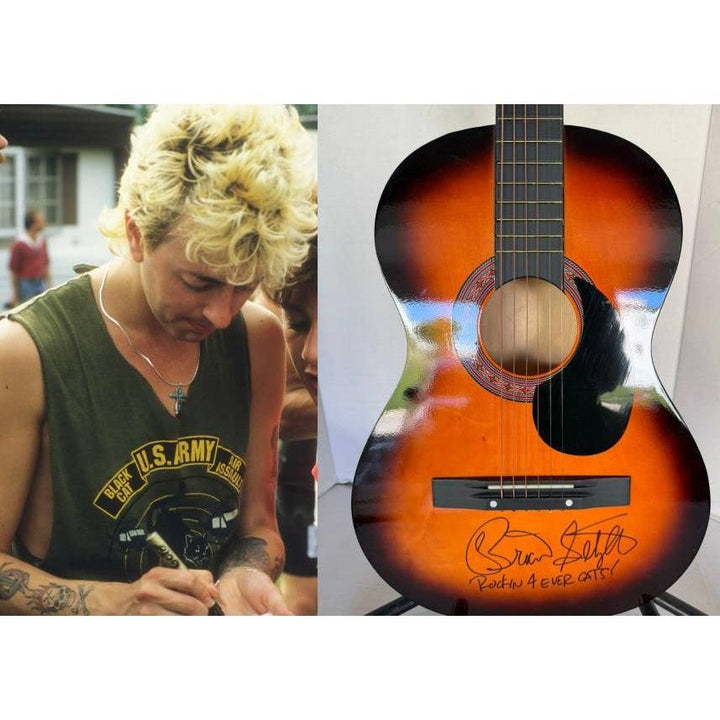 Brian Setzer Stray Cats vintage acoustic guitar signed with proof