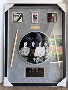 Led Zeppelin John Bonham, Jimmy Page, Robert Plant, John Paul Jones signed and framed 33x24