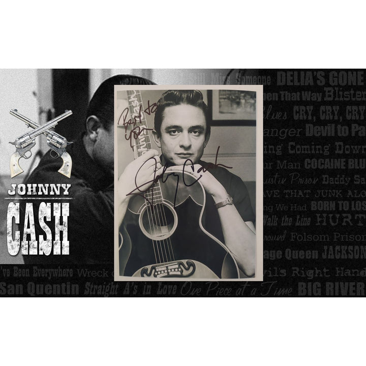 Johnny Cash "The Man In Black " 5x7 photo signed with proof