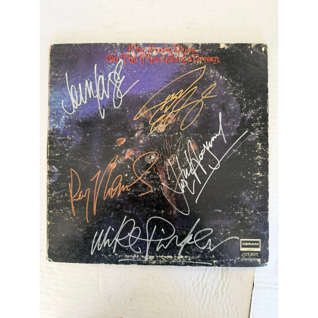 The Moody Blues "On the Threshold of a Dream" LP signed with proof.