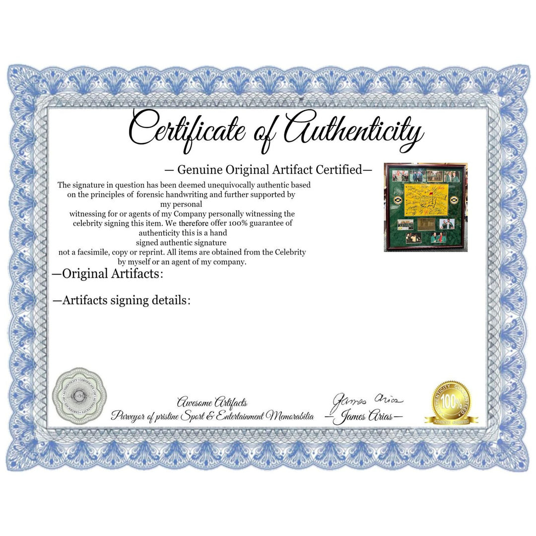 Masters golf tournament champions 34 winners pin flag Tiger Woods Arnold Palmer Jack Nicklaus signed with proof.