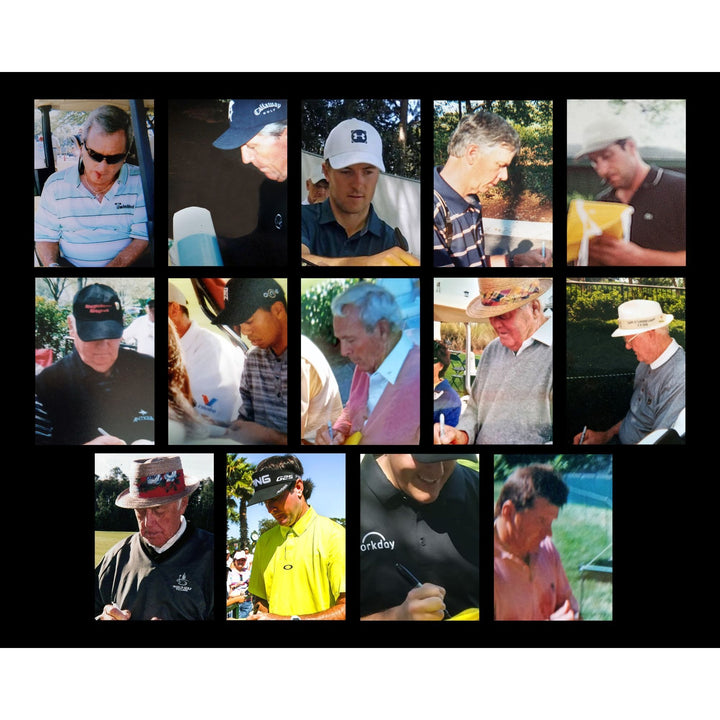 Masters golf tournament champions 34 winners pin flag Tiger Woods Arnold Palmer Jack Nicklaus signed with proof.