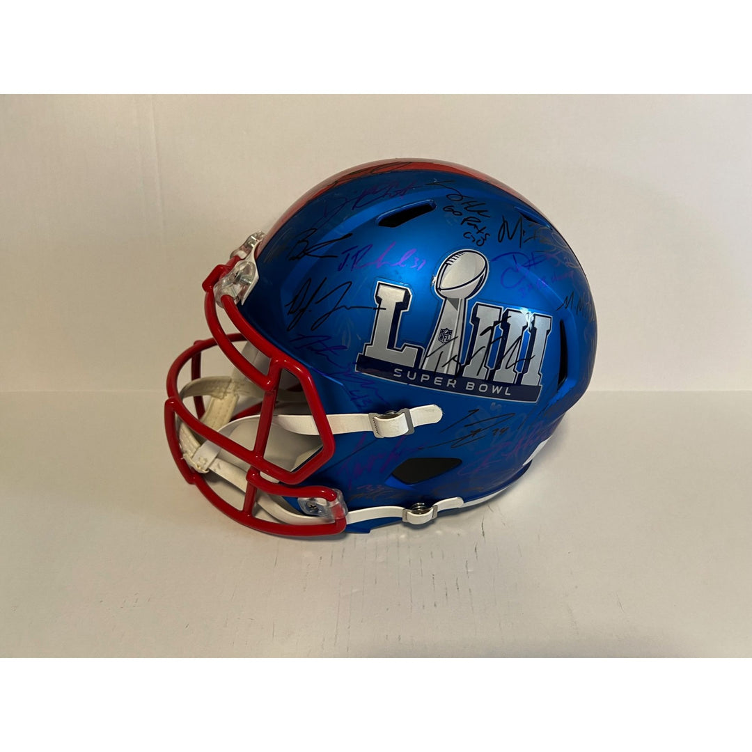 New England Patriots 2019 Super Bowl Champions Riddell full size helmet team signed with proof Tom Brady Rob Gronkowski Bill Belichick