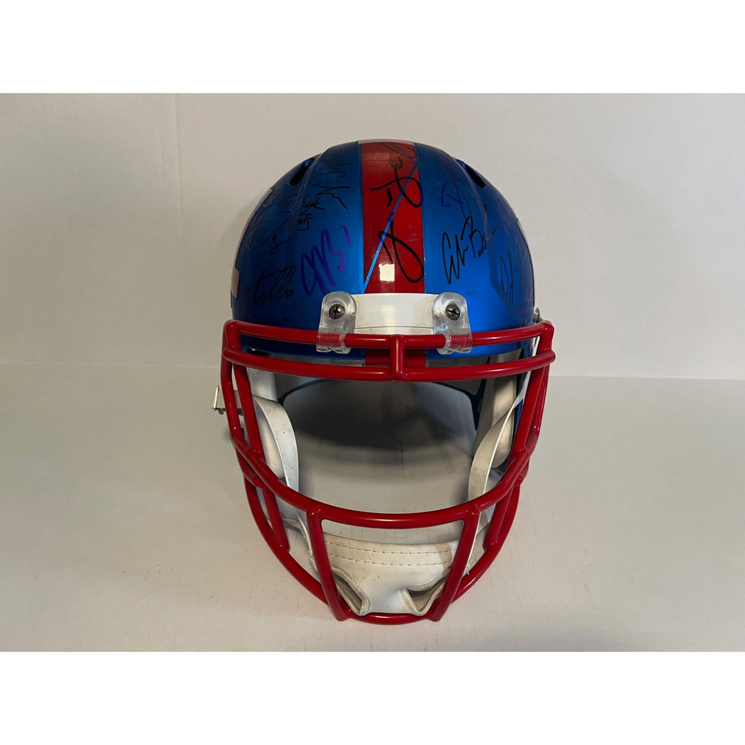 New England Patriots 2019 Super Bowl Champions Riddell full size helmet team signed with proof Tom Brady Rob Gronkowski Bill Belichick