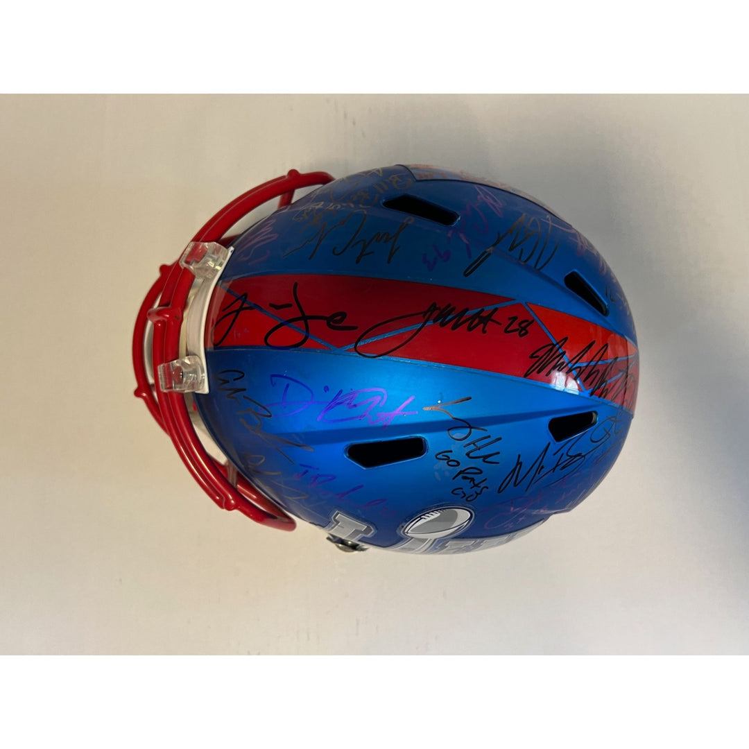 New England Patriots 2019 Super Bowl Champions Riddell full size helmet team signed with proof Tom Brady Rob Gronkowski Bill Belichick