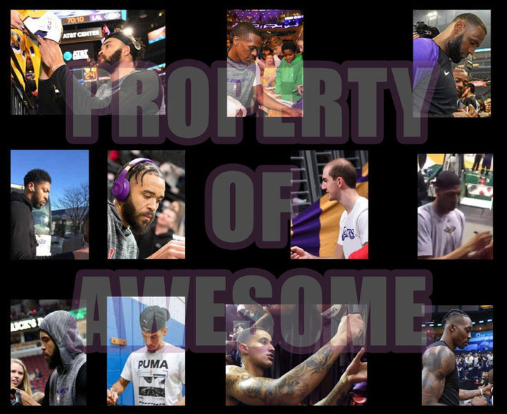 Los Angeles Lakers LeBron James, Anthony Davis 2019-2021 NBA Champions team signed commemorative basketball signed with proof - Awesome Artifacts