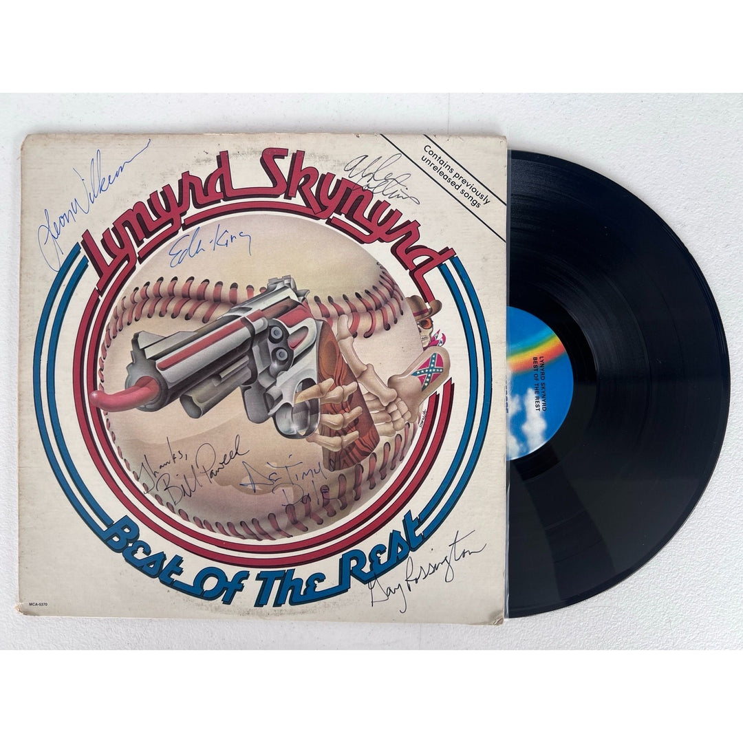 Lynyrd Skynyrd 1982 original lp " Best of the rest" signed Artimus Pyle, Ed King, Billy Powell, Leon Wilkenson, Garry Rossington, Allen Coll.