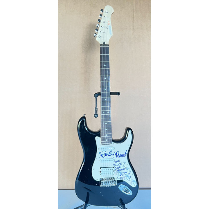 Ozzy Osbourne signed with inscription and Randy Rhoads full size Stratocaster electric guitar signed with proof