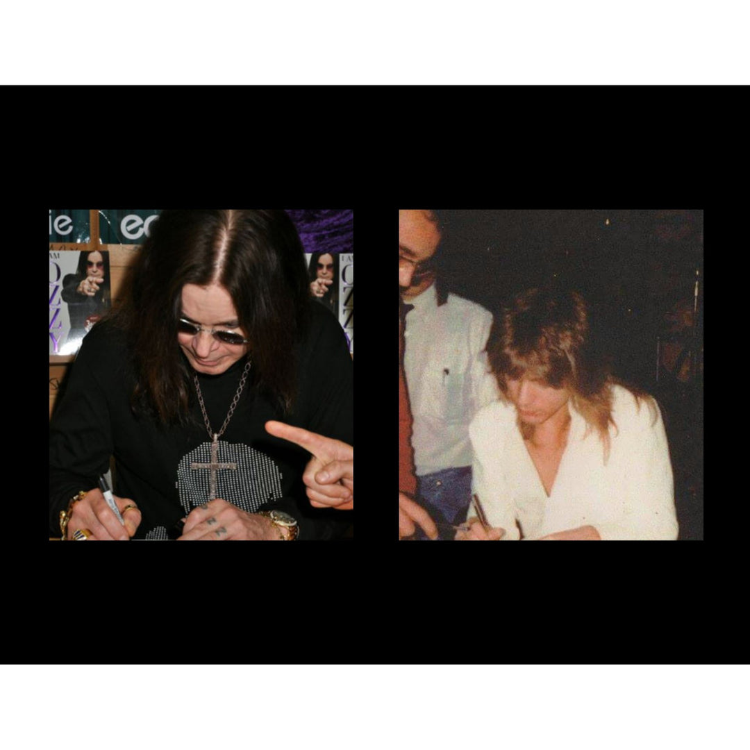 Ozzy Osbourne signed with inscription and Randy Rhoads full size Stratocaster electric guitar signed with proof