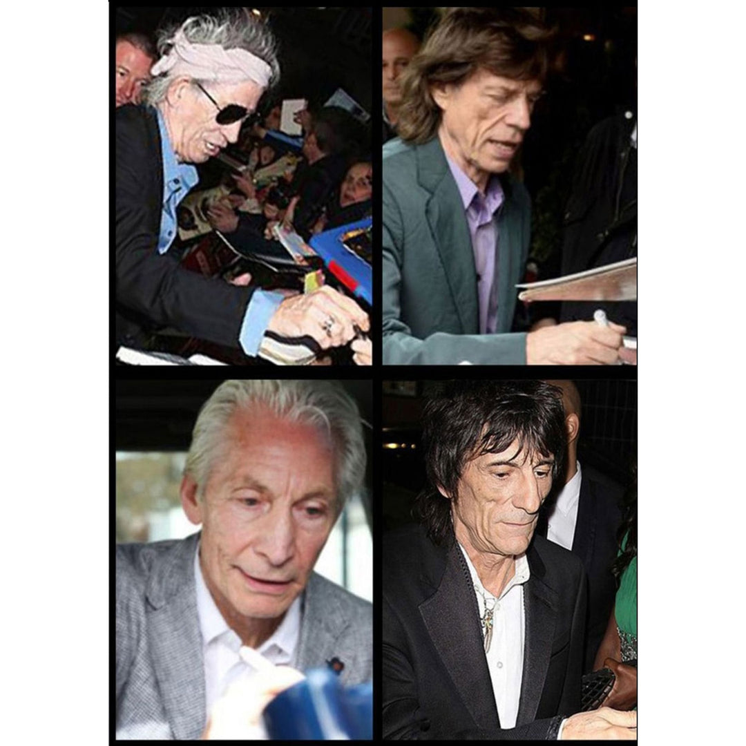 Mick Jagger, Keith Richards, Bill Wyman, Charlie Watts & Ronnie Wood authentic Fender telecaster full size electric guitar signed with proof