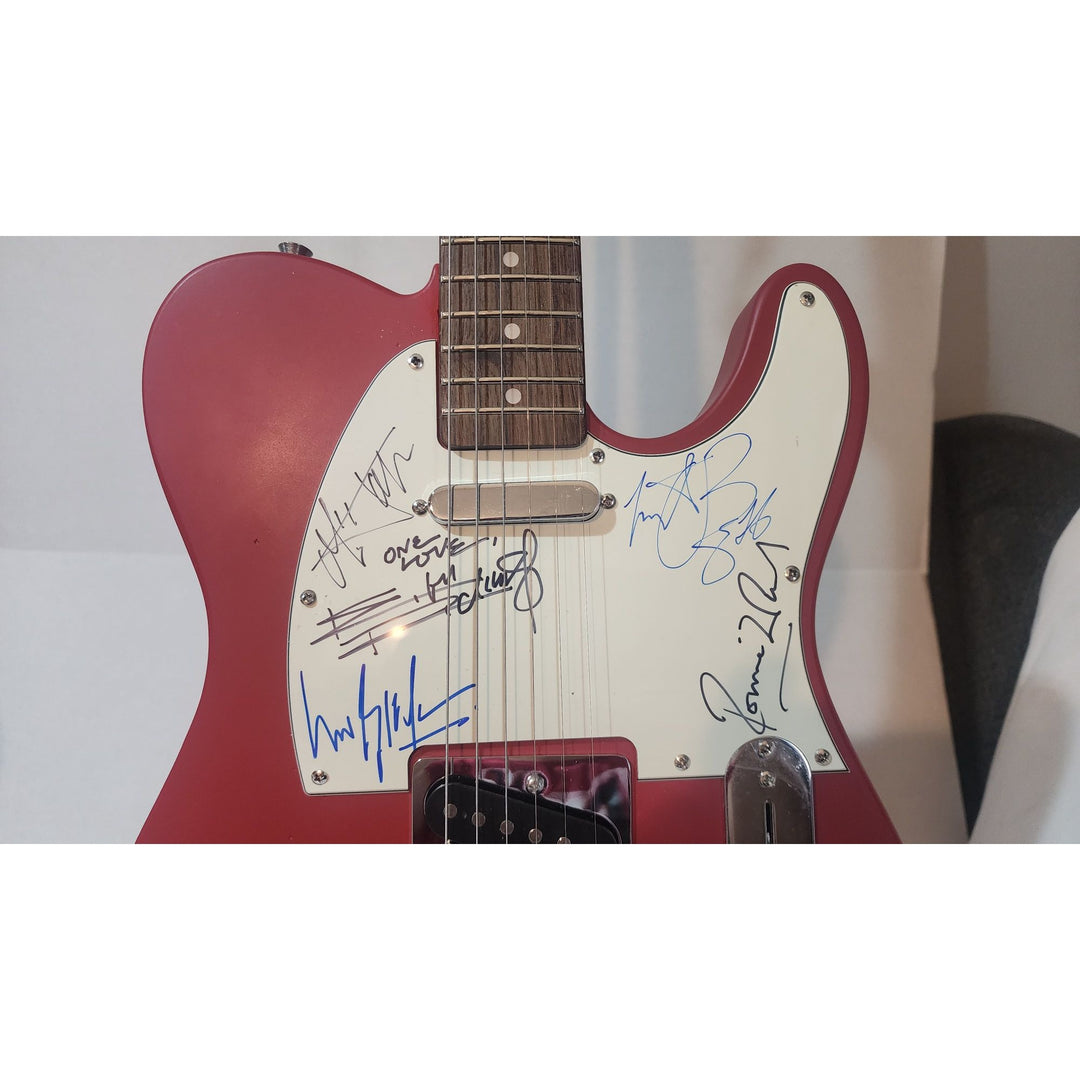Mick Jagger, Keith Richards, Bill Wyman, Charlie Watts & Ronnie Wood authentic Fender telecaster full size electric guitar signed with proof