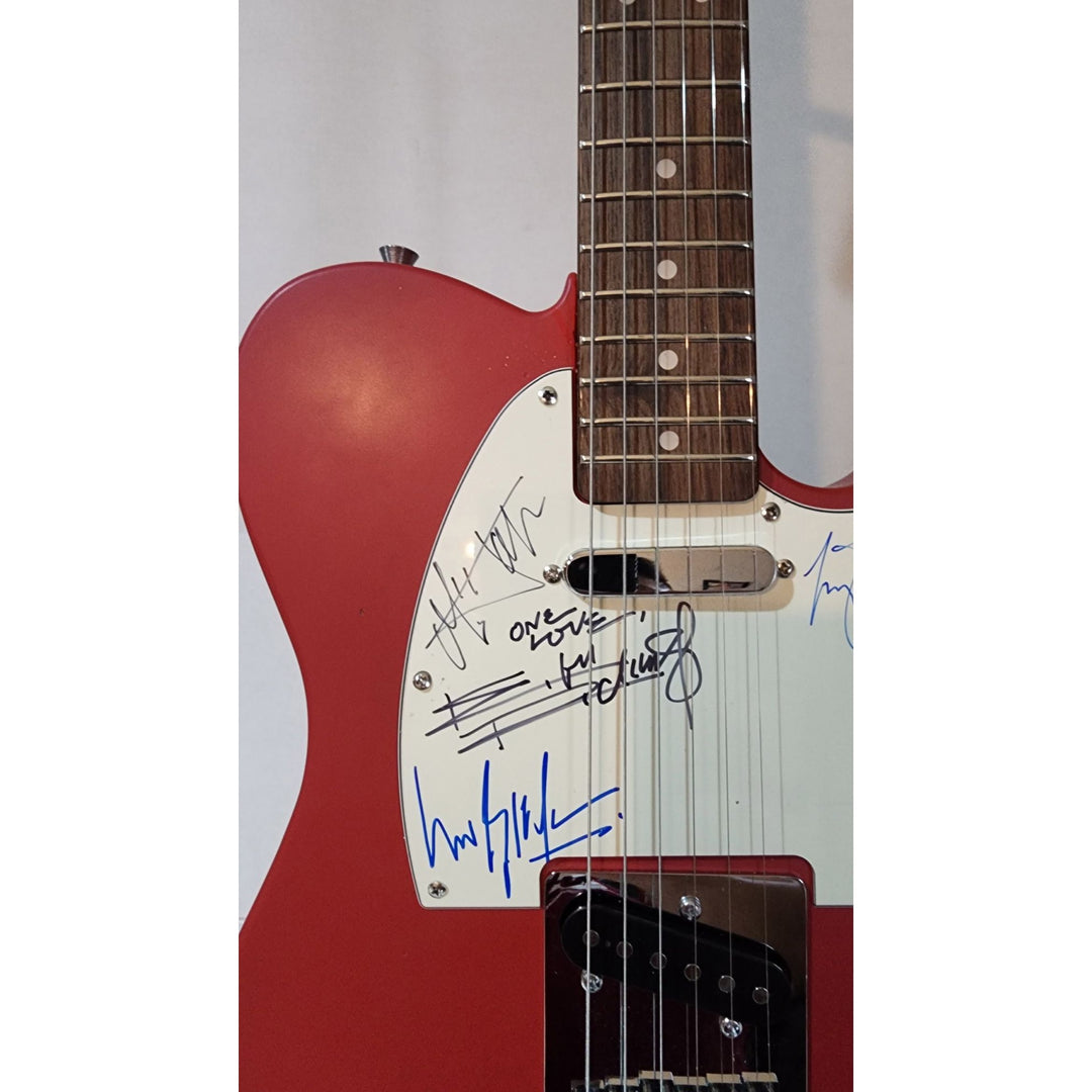 Mick Jagger, Keith Richards, Bill Wyman, Charlie Watts & Ronnie Wood authentic Fender telecaster full size electric guitar signed with proof