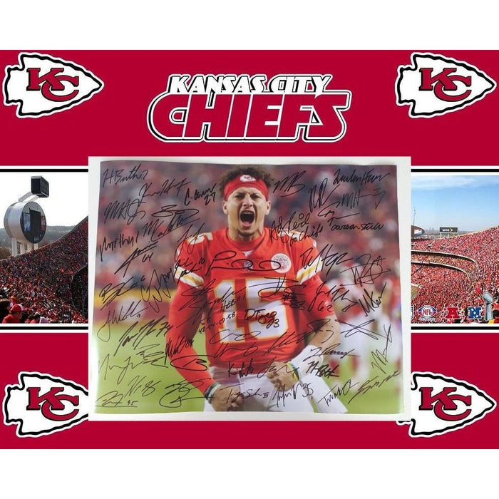 Kansas City Chiefs 2023 -24 team signed 16x20 photo Super Bowl champs