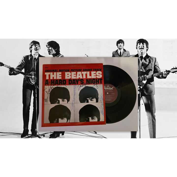 The Beatles "A Hard Day's Night" LP signed with proof.