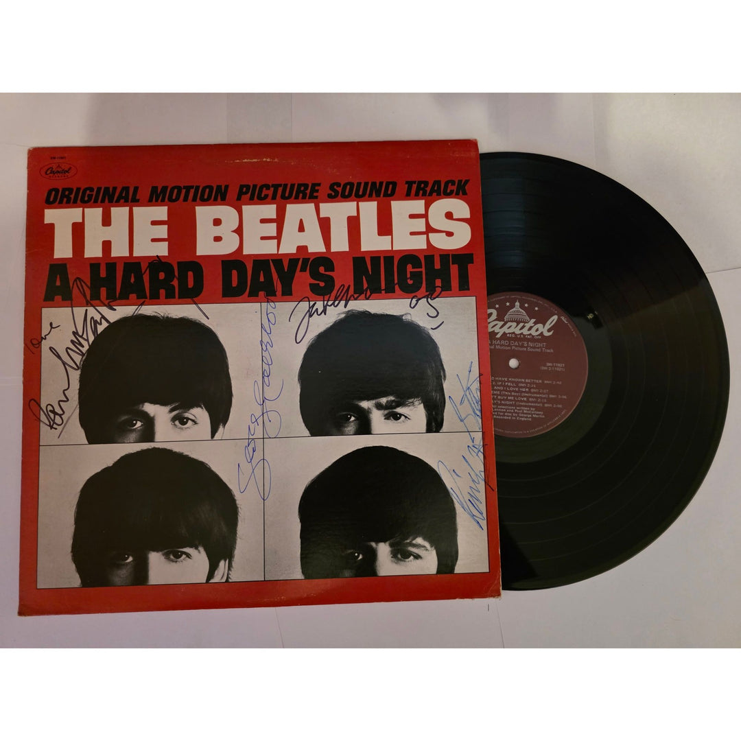 The Beatles "A Hard Day's Night" LP signed with proof.