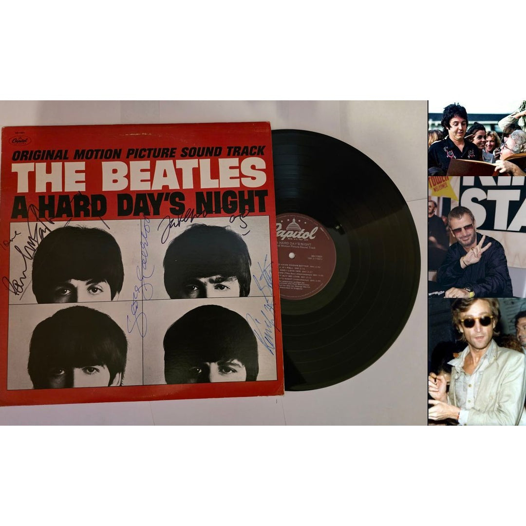 The Beatles "A Hard Day's Night" LP signed with proof.