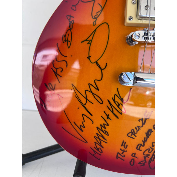 Ozzy Osbourne (with inscription) Randy Rhoads, Ronnie James Dio , Tony Iomi, Geezer Butler, Bill Ward Black Sabath Cherry les paul full size.
