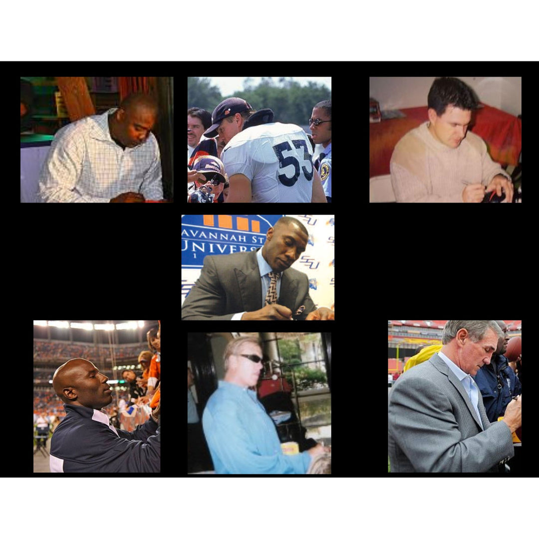 John Elway, Terrell Davis, Shannon Sharpe 1997-1998 Denver Broncos Super Bowl champions team signed jersey with proof