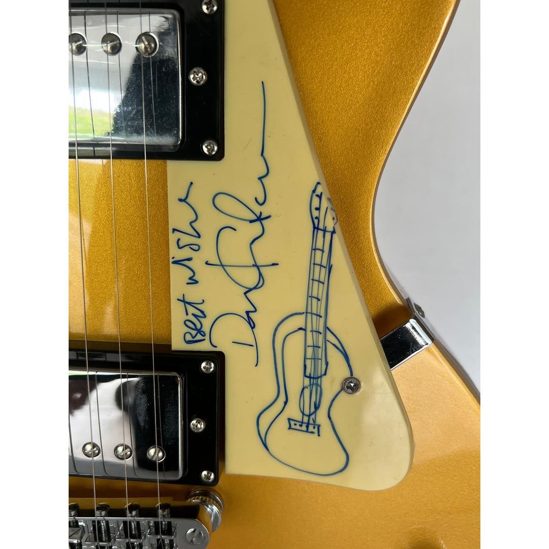 Pink Floyd David Gilmour (sketch), Roger Waters, Nick Mason, Richard Wright, Storm Thorgerson Gold Les Paul electric guitar signed