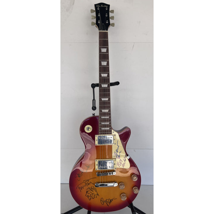 Tom Petty signed with sketch  and the Heartbreakers  vintage les paul full size electric guitar signed with proof.