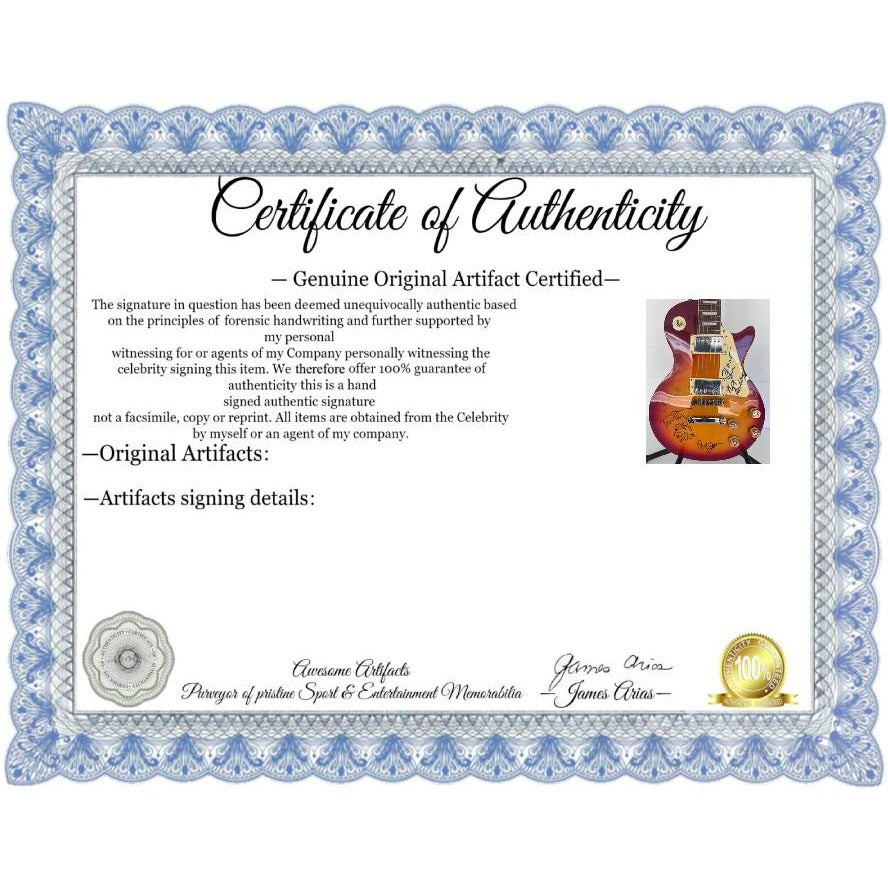 Tom Petty signed with sketch  and the Heartbreakers  vintage les paul full size electric guitar signed with proof.