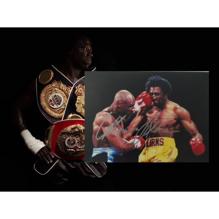 Boxing, Champion, Thomas Hearns, 5x7 photos, signed with proof