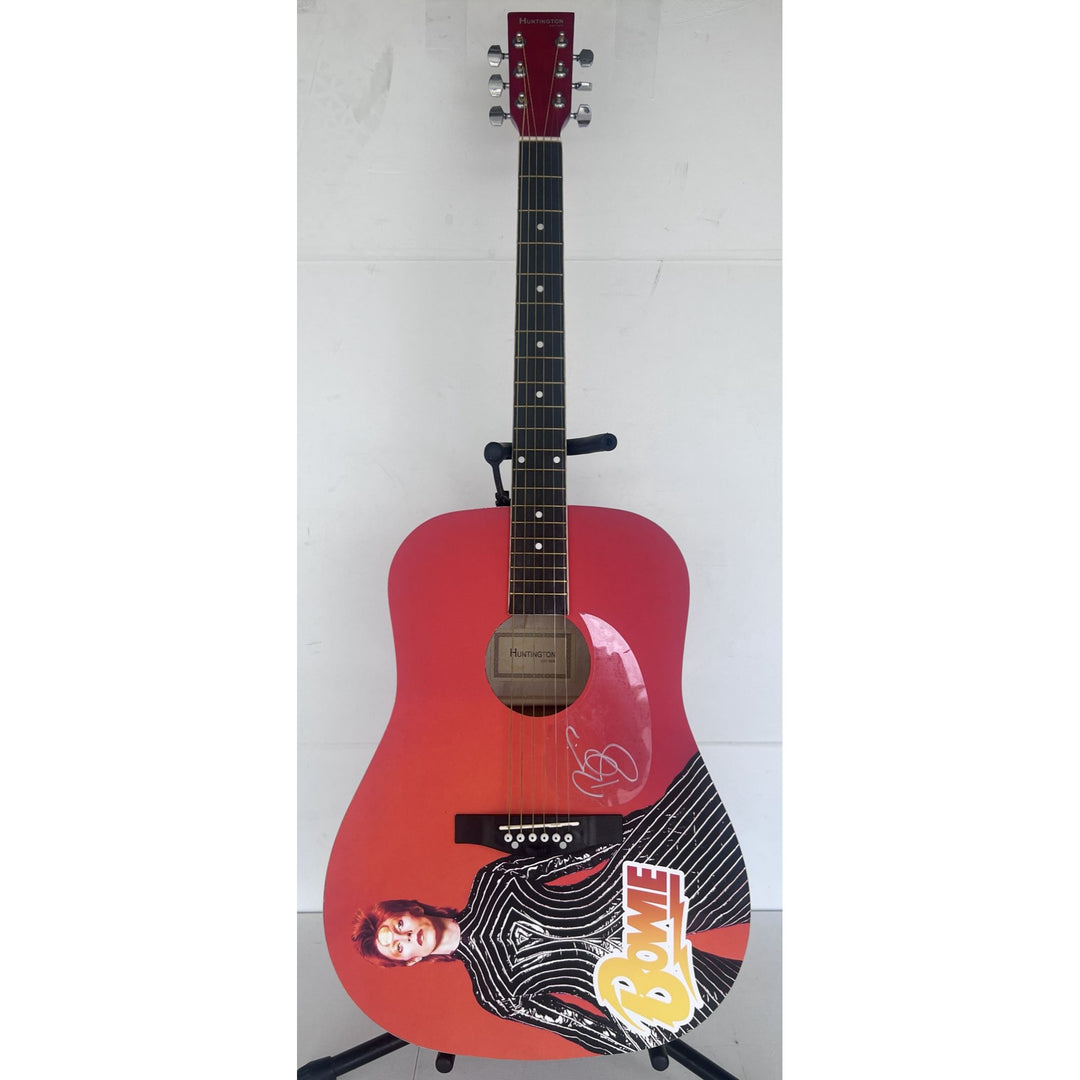 David Bowie Huntington Acoustic guitar signed with proof.