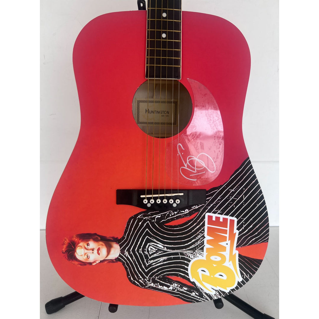 David Bowie Huntington Acoustic guitar signed with proof.