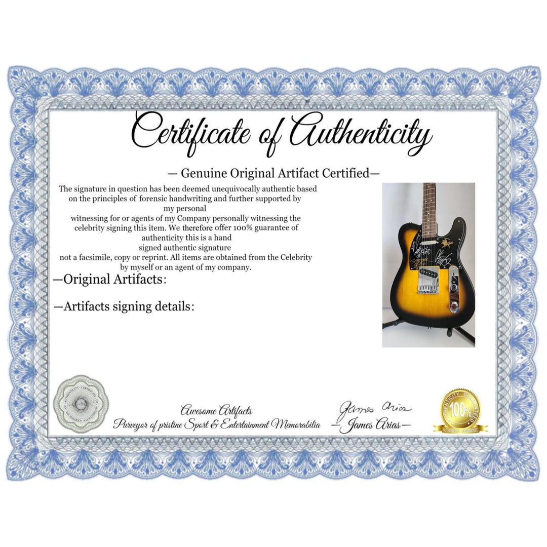 Chi Cheng Chino Moreno Stephen Carpenter Frank Delgado The Deftones  authentic Fender telecaster full size electric guitar signed with proof