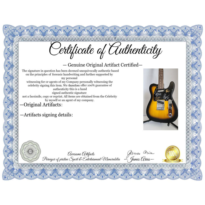 Chi Cheng Chino Moreno Stephen Carpenter Frank Delgado The Deftones  authentic Fender telecaster full size electric guitar signed with proof