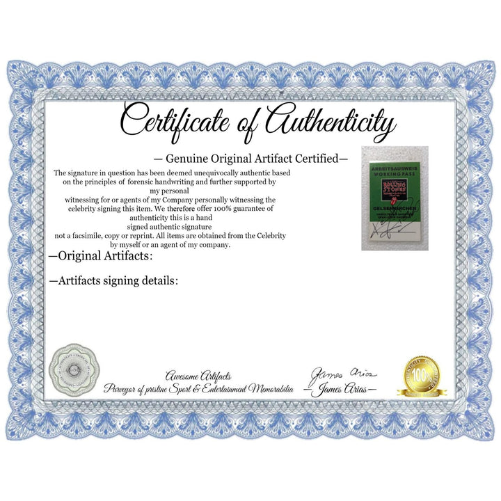 Rolling Stones original vintage tour working pass signed by Keith Richards