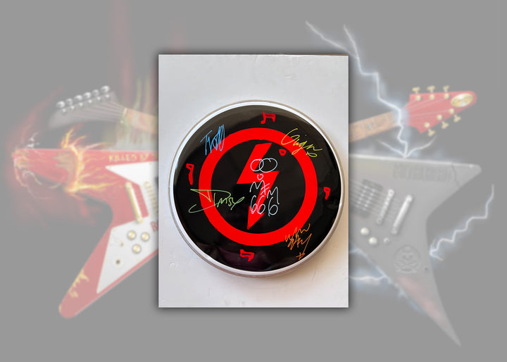 Marilyn Manson one-of-a-kind drumhead signed with proof