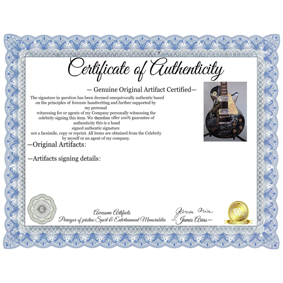 Blues legends Stevie Ray Vaughan, BB King, Chuck Berry, Muddy Watters, Eric Clapton black les paul electric guitar signed with proof