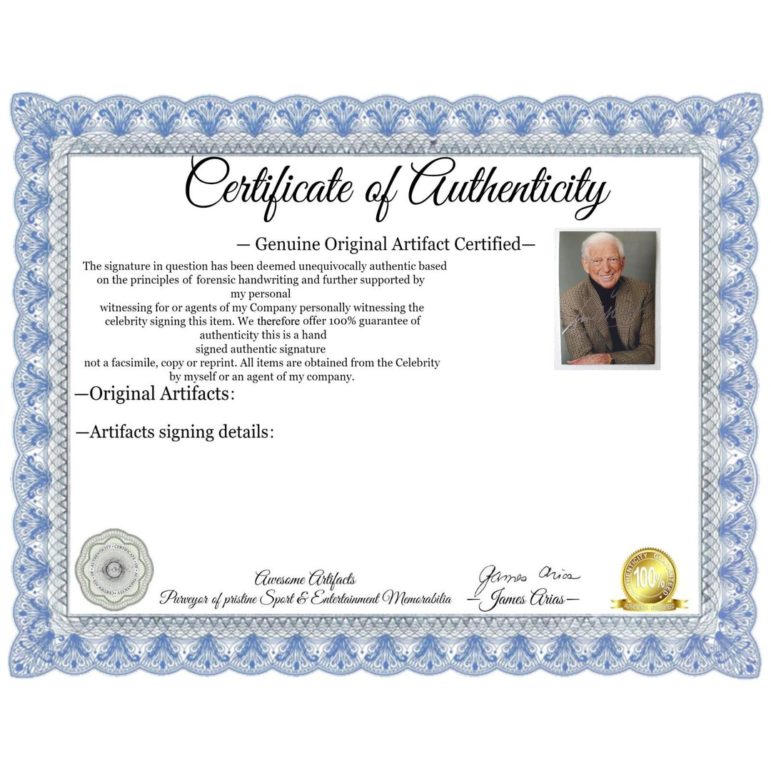 Sidney Sheldon one the World's most commercially successful authors  signed 5x7 photograph with proof - Awesome Artifacts