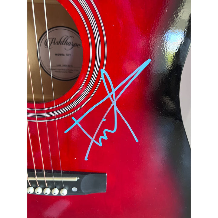 Nickelback  Chad Kroeger, Ryan Peake, Mike Kroeger, Daniel Adair 38' full size acoustic guitar signed with proof