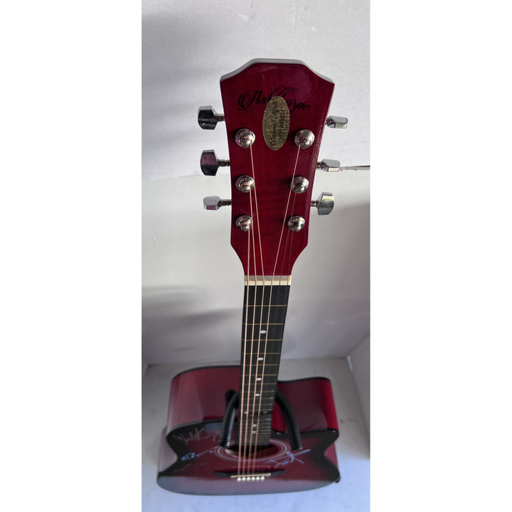 Nickelback  Chad Kroeger, Ryan Peake, Mike Kroeger, Daniel Adair 38' full size acoustic guitar signed with proof