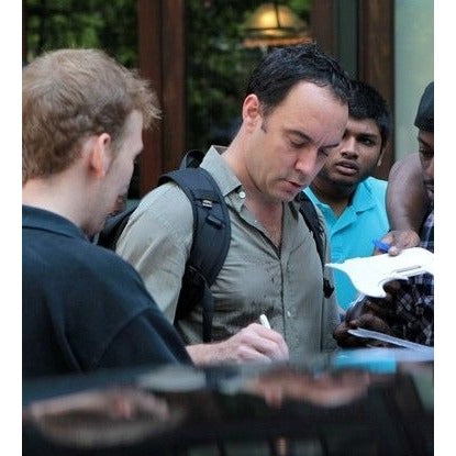 Dave Mathews with sketch 41' full size acoustic guitar signed with proof